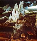 St. Jerome In A Rocky Landscape by Joachim Patenier